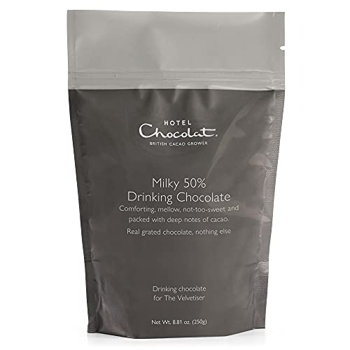 Hotel Chocolat Milky 50% Drinking Chocolate, 3 x 250 g Resealable Pouches