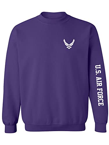 zerogravitee U.S. Air Force White Sleeve Print Crewneck Sweatshirt