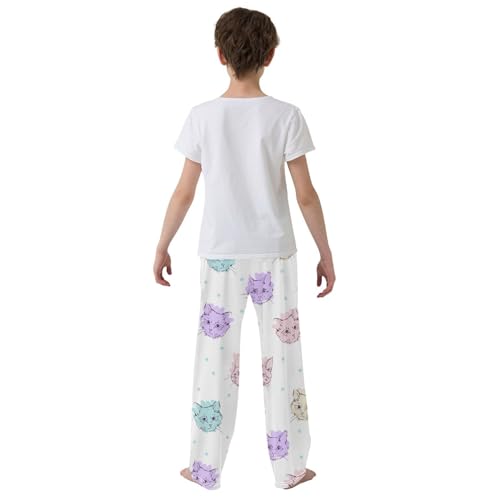 Boys' Pants Cats Kittens Colorful Dots Long Bottoms Jogger Pants Elastic Waist Trousers with Pockets S-XL3