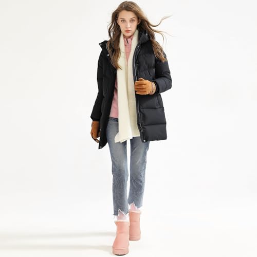 Image of THATXUAOV Womens Ankle Winter Boots, Anti-Slip Suede Mini Boot For Women,Side Zipper Platform Slip On Snow Boots With Fur Lining