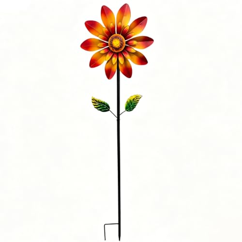 Hilandero de viento de girasol con base de hierro inoxidable 2