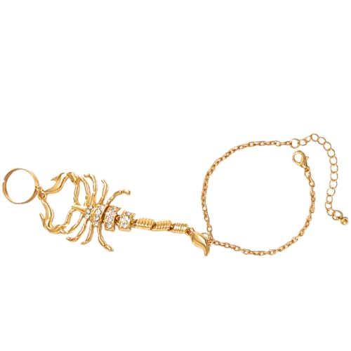 Pulsera de Anillo de escorpión Cadena de Mano 3D joyería de Cristal Estilo Punk Elegante para Halloween
