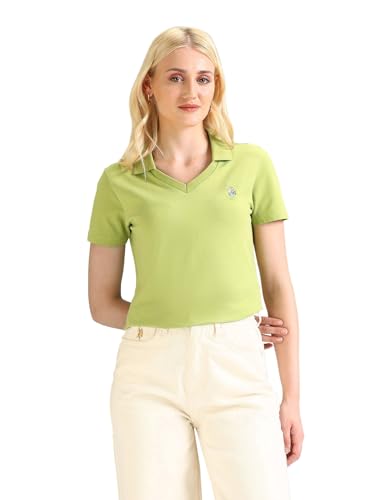 Image of U.S. Polo ASSN. Women's Cotton Regular Fit Solid Polo Shirt