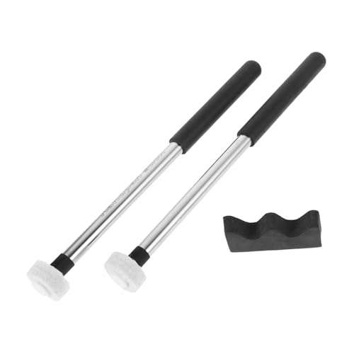Baquetas para Tambor Lengua 2 Piezas con Mango de Metal y Cabeza de Fieltro miniatura 1