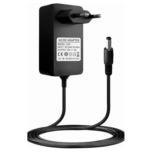 Alimentación 12V 2A 24W Universal, Adaptador AC DC 12V 1A 2A 2000mA con Conector 5.5mm x 2.1mm, Transformador 12V para Tiras LED, Cámaras de Seguridad, Router, Monitor LCD, Altavoces, CCTV