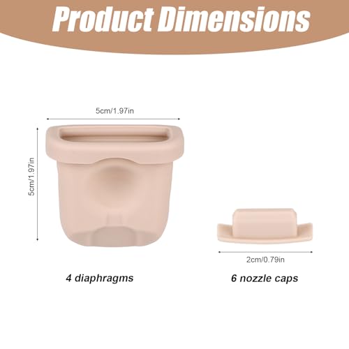 Image of 4pcs Breast Pump Diaphragm with 6pcs Nozzle Cap for Eufy, Duckbill Valve Silicone Breast Pump Replacement Parts Compatible with Eufy E10 /S1 /S1 Pro