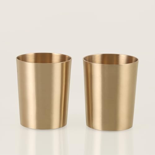 Image of THE HEALING STORE Pure Bronze Kansa Bangla Glass Handmade, Serveware & Drinkware Glass Ideal for Dining 250 ML 2 pc