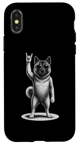 American Akita Rock Music Retro Vintage Amante de los perros Carcasa para iPhone X/XS