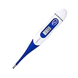 Digital Thermometer, Soft Head Rectal and Oral Thermometer for Adults and Babies, Precision Thermometer for Fever - Accurate and Fast Readings with Fever Indicator (Blue)