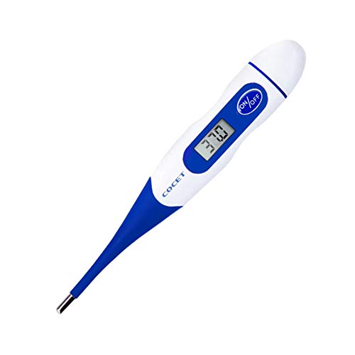 Digital Thermometer, Soft Head Rectal and Oral Thermometer for Adults and Babies, Precision Thermometer for Fever - Accurate and Fast Readings with Fever Indicator (Blue)