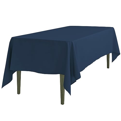 LinenTablecloth 60 x 102-Inch Rectangular Polyester Tablecloth Navy Blue