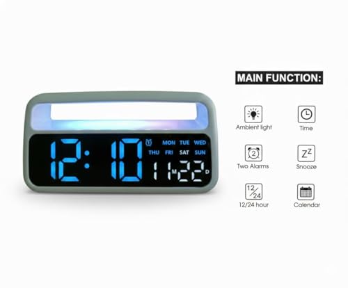 Image of CBK 7-Inch Digital Alarm Clock, Table Clock,Night Light Dimmer,Snooze, USB Ports, Super Loud Alarm for Heavy Sleepers for Home, Office, Student, Bedroom, Living Room(Radio Alarm Clock)