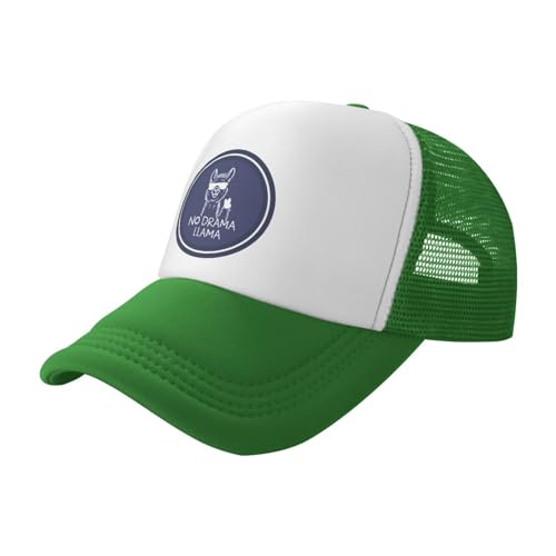 No Drama Llama Funny Trucker Hat Summer Mesh Cap with Adjustable Snapback Strap Unisex Orange2