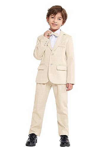 LOLANTA 3-teiliges Jungen Plaid Anzug Set, Eleganter Blazer für...