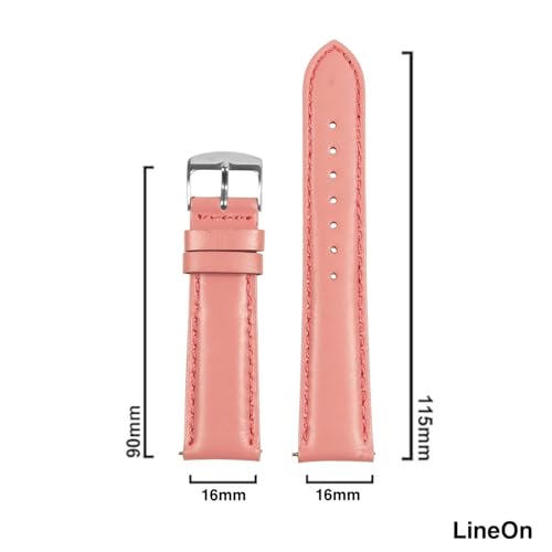 Image of Lineon Colourful 16mm Full Padded Univarsal Vegan Leather Watch Strap For Branded Watches Compitable with (Titan, Timex, Casio, Sonata etc) Tool and Pins Include