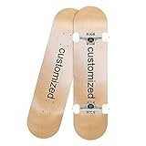 F&FSH Custom Skateboard, 31×8 Zoll Double Kick Skateboard Custom Pattern 7 Layer Maple Deck Komplettes Skateboard Für Anfänger Erwachsene Teenager
