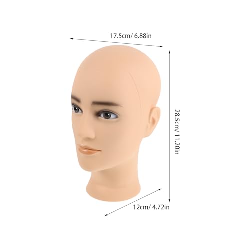 CIMAXIC Łysa głowa manekina do stylizacji włosów - realistyczny męski model głowy do peruk, makijażu, okularów, kapelusza - model wystawowy w sklepie fryzjerskim