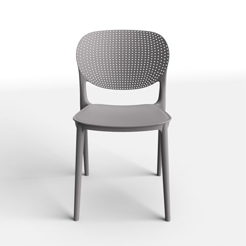 Image of INNOWIN Casper Stackable Arm Chair | Accent Chair for Living Room Home, Bedroom, Cafe and Hotels | 3- Year Warranty | Plastic | Grey