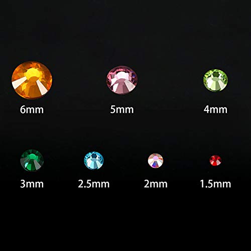 image for WILLBOND 1000 Pieces Flat Back Artificial Gems Flatback Rhinestones Ro