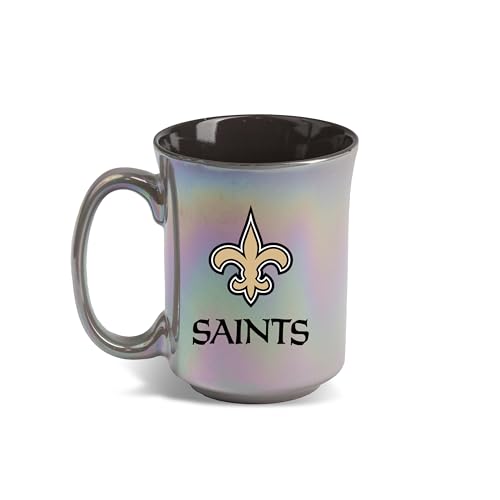 The Memory Company Officially Licensed 15oz Iridescent Mug with Logo, New Orleans Saints