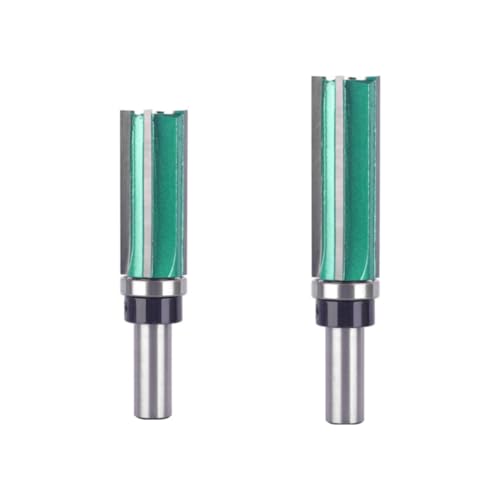 Lckiioy Paquete de 2 Cuchillos Rectos de Cuatro Filos con Rodamiento, Ranurado de 4 Dientes con Cabezales de Corte con Rodamiento, Fresa para Carpintería de 12 mm