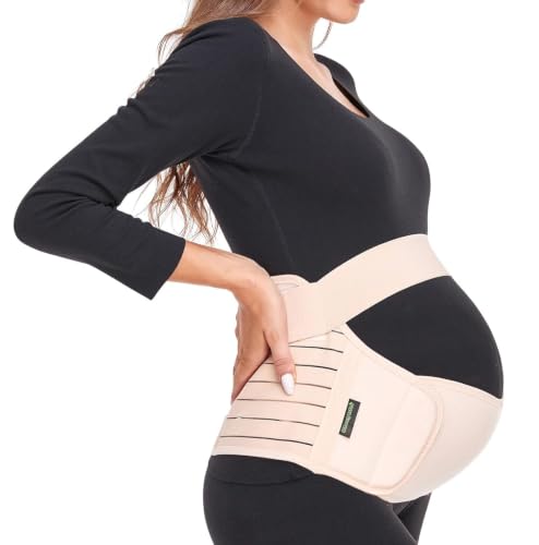 Image of ChongErfei Maternity Belt Pregnancy Belly Band 3 in 1 Support Belt for Pregnant Women (Beige, XL)