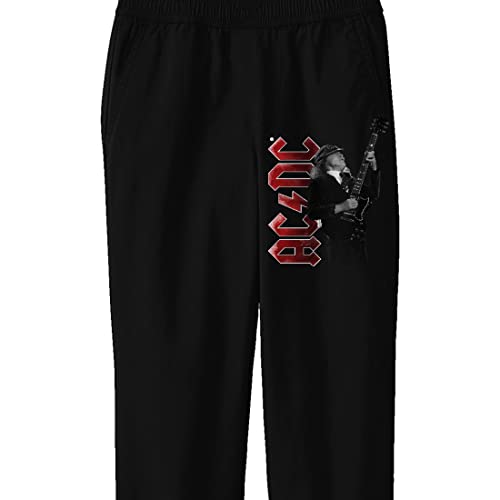 ACDC Black and White Angus Young Youth Black Sweatpants2
