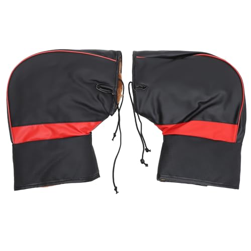 JECOMPRIS Guantes de Moto Impermeables de Cuero Sintético, Manopla de Invierno para Manillar de Motocicleta, a Prueba de Viento y Cálidos, 2 Piezas para Protección en Color Color Aleatorio