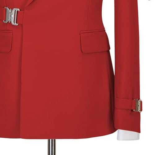 Men's Business Leisure Fashion Slim Suit 2 Piece Double Breasted Prom Tuxedo Suits Party Wedding Solid Blazer Pants 5