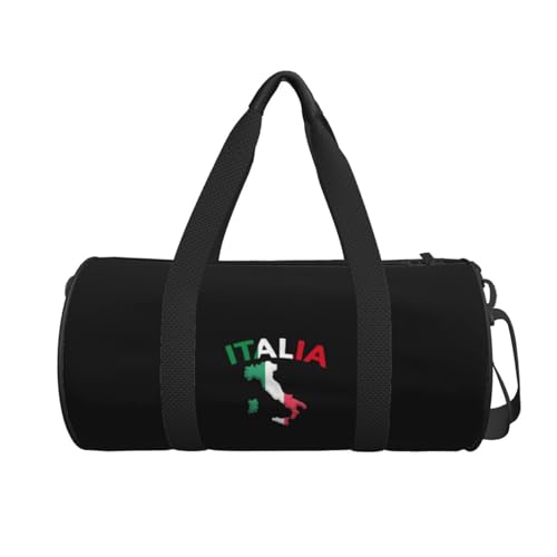 Italia Italy Italian Flag Convertible Garment Bag with Shoulder Strap, Carry on Garment Duffel Bag for Men Women - Rolling Foldable for Travel Luggage Bags (Black)2