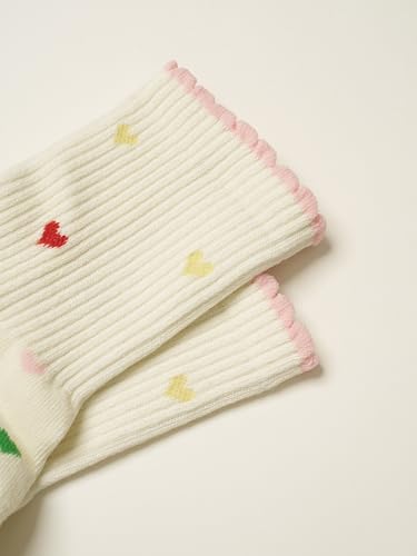 Image of Shapes Studio Half Calf Grip Socks, Cute Fruit Pilates Socks, Ruffle Socks, Non-Slip for Barre Yoga