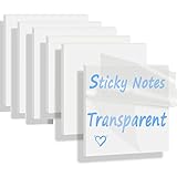 300 Stück 75 * 75mm Transparente Haftnotizen, Sticky Notes Transparent, Selbstklebende Haftnotiz, Transparent Klebezettel, Wasserfest und Wiederbeschreibbar, für Büro, Haushalte, Studenten