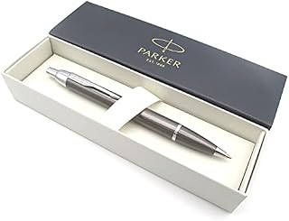 Parker IM Premium Metal Ballpoint Pen - Brushed Gunmetal With Chrome Trim - Black Ink - Gift Boxed