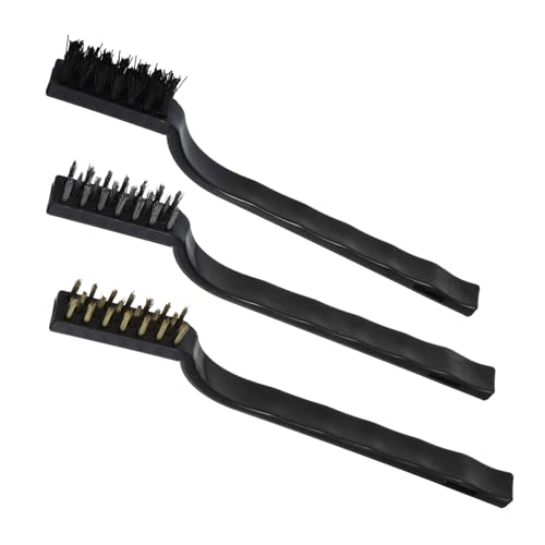 Sosoport 3 Piezas Cepillos de Alambre para Limpieza de Escorias de Soldadura Cepillo de Detalle Automotriz con Cerdas de Latón y Nylon Accesorios para Limpieza de Metálica