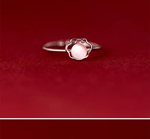 Bague ajustable en opale aux finitions géométriques raffinées - 4