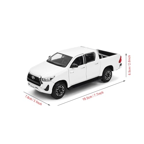 Modelo de auto de carrera en aleación 1:27 para Toyota Hilux negro miniatura 5