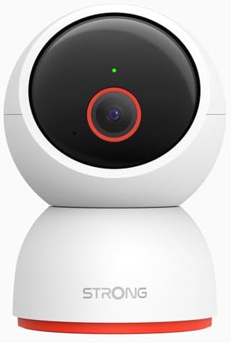 Accessoires téléphone portable 43 STRONG - Caméra de sécurité intérieure Smart Home 8MP, 4K, Vue panoramique 360, Alerte Mouvement, Compatible Wi-FI, Application de contrôle, Montage sur Table