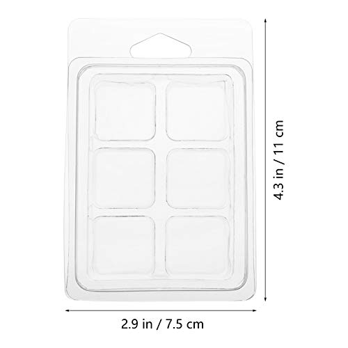 EXCEART 100 Peças de Moldes de Derretimento de Cera Transparente Vazio Quadrado Plástico Clamshells