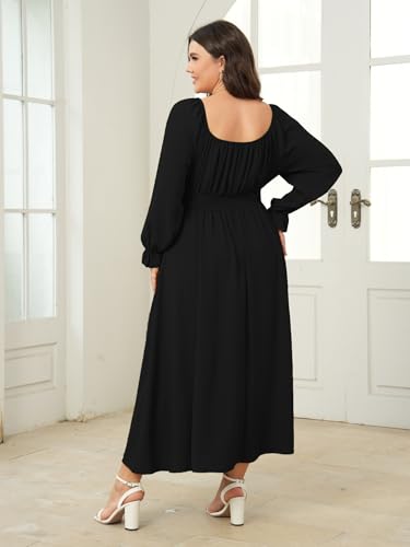 Image of SHESTARR Women's Plus Size Dress Long Sleeve Milkmaid Dress