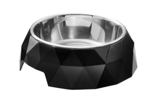 HUNTER KIMBERLEY Melamin-Napf, Futternapf, Trinknapf, für Hunde und Katzen, mit Edelstahlnapf, 700 ml, schwarz