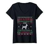 Photo Gallery donna natale chihuahua cane ugly maglione stile maglietta con collo a v Photo Gallery donna natale chihuahua cane ugly maglione stile maglietta con collo a v