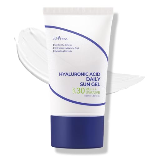 ISNTREE Hyaluronic Acid Daily Sun Gel SPF 30 | Korean Face Sunscreen with Hyaluronic Acid | Lightweight, Moisturizing Daily Sunscreen, No White Cast, 1.69 fl oz