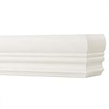 TailorView, 3 1/4" H Faux Wood Crown Valance for Horizontal (Venetian) Window Blinds, Blanche/Pearl
