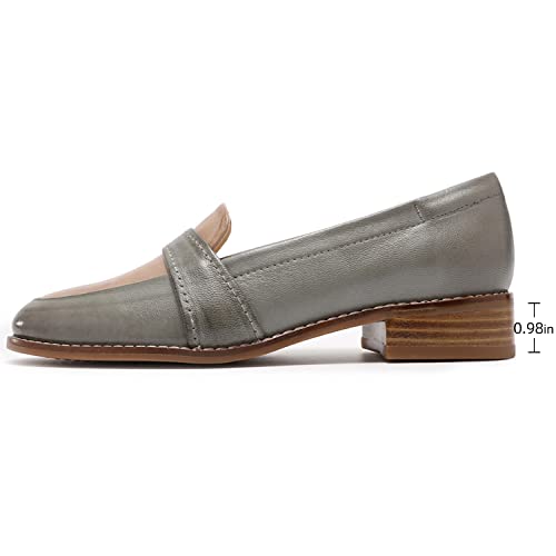 Image of Mona flying Women's Leather Dress Penny Loafers Slip On Flats Office Shoes