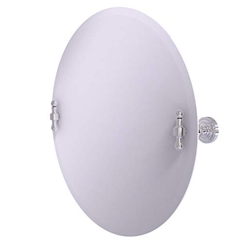 Image of Allied Brass RD-90 Frameless Round Tilt Beveled Edge Wall Mirror, Polished Chrome