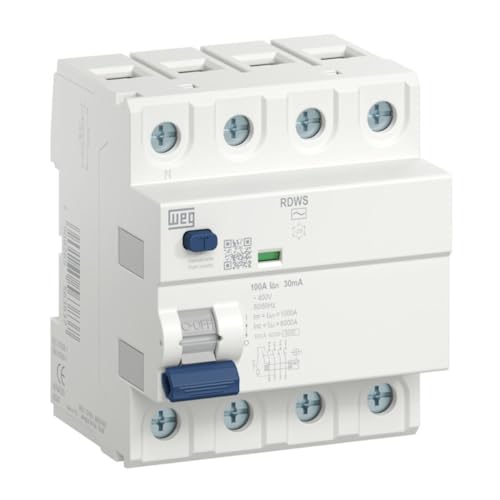 Weg Idr Tetrapolar 63A 30Ma Rdws-Ac-30-63-4 - Interruptor de Curto-Circuito 4 Polos 63 Amps