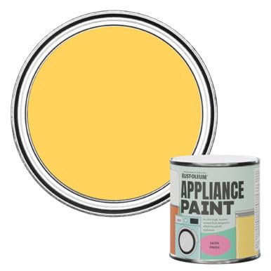 Rust-Oleum Appliance Paint in Satin Finish - Lemon Jelly 250ml - Washing Machines, Tumble Dryers, Fridges, Freezers, Dishwashers