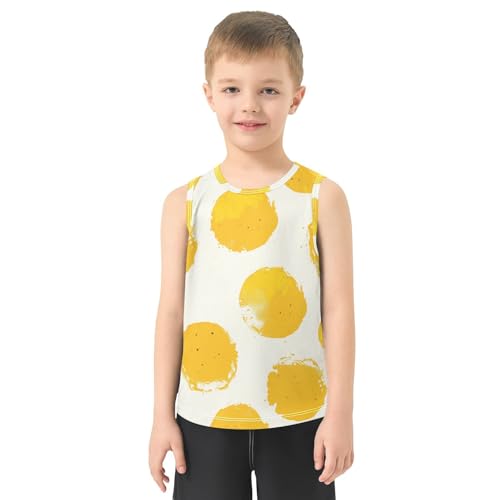 susiyo Yellow Dots Pattern Polka Dot Boys Sleeveless Tank Top Girls Athletic T Shirt2