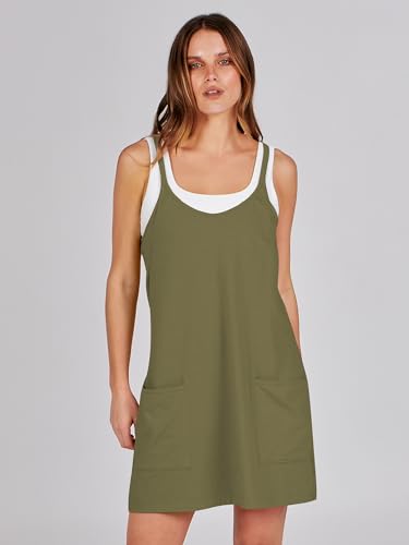 Image of ANRABESS Women Athletic Dress Summer Tennis Workout Active Sports Mini Romper Dress Built in Shorts Travel Vacation Clothes
