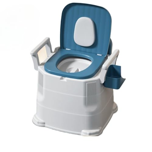 Fengxfa ポータブルトイレ 介護用トイレ ポータブルトイレ 簡易トイレ ポータブルトイレ介護用 手すり付き 大人用ベッドサイド便器 手すり付き取り外セット付き屋外屋内可動トイレ 安全レールとサイレント折りたたみ蓋付き補高便座、調節可能な携帯ポータブル